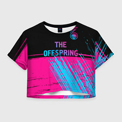 Футболка 3D укороченная женская The Offspring - neon gradient: символ сверху, цвет: 3D-принт