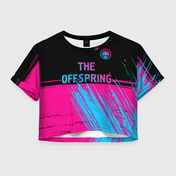 Футболка 3D укороченная женская The Offspring - neon gradient: символ сверху, цвет: 3D-принт