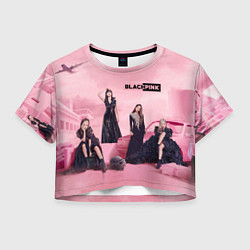 Футболка 3D укороченная женская Blackpink poster, цвет: 3D-принт