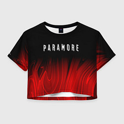 Футболка 3D укороченная женская Paramore red plasma, цвет: 3D-принт