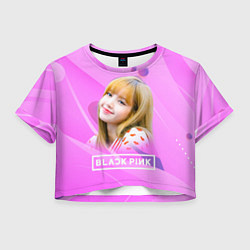 Футболка 3D укороченная женская Blackpink Lisa pink, цвет: 3D-принт