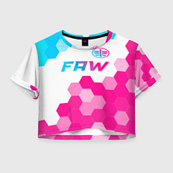 Футболка 3D укороченная женская FAW neon gradient style: символ сверху, цвет: 3D-принт