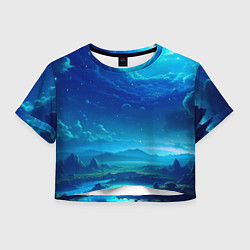 Футболка 3D укороченная женская Фантастический космос, цвет: 3D-принт