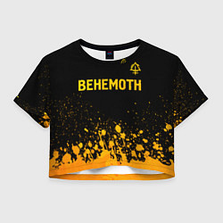 Футболка 3D укороченная женская Behemoth - gold gradient: символ сверху, цвет: 3D-принт