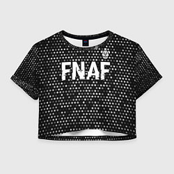 Футболка 3D укороченная женская FNAF glitch на темном фоне: символ сверху, цвет: 3D-принт
