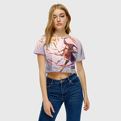 Футболка 3D укороченная женская Коносуба Мэгумин, цвет: 3D-принт — фото 2