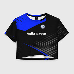 Футболка 3D укороченная женская Фольцваген - blue uniform, цвет: 3D-принт