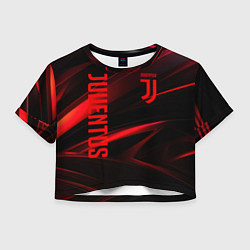 Женский топ Juventus black red logo