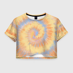 Футболка 3D укороченная женская Tie-Dye дизайн, цвет: 3D-принт