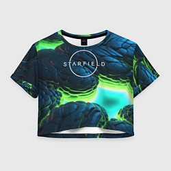 Женский топ Starfield blue green logo