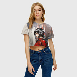 Футболка 3D укороченная женская Девушка-оператор, цвет: 3D-принт — фото 2