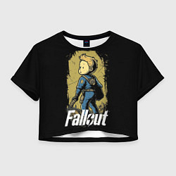 Футболка 3D укороченная женская Fallout boy, цвет: 3D-принт