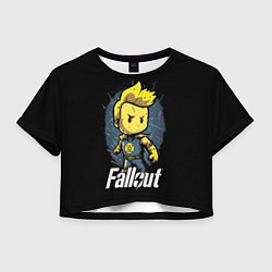 Футболка 3D укороченная женская Fallout boy, цвет: 3D-принт