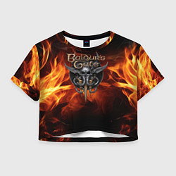 Женский топ Baldurs Gate 3 fire logo