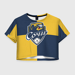 Футболка 3D укороченная женская Футбольный клуб Сочи, цвет: 3D-принт