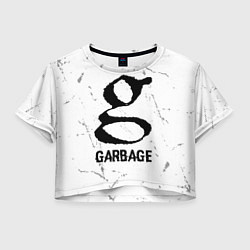 Футболка 3D укороченная женская Garbage glitch на светлом фоне, цвет: 3D-принт