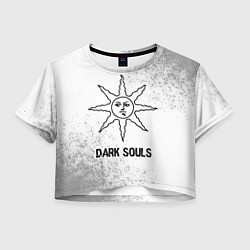 Футболка 3D укороченная женская Dark Souls glitch на светлом фоне, цвет: 3D-принт