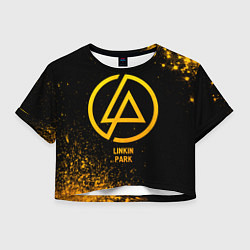 Футболка 3D укороченная женская Linkin Park - gold gradient, цвет: 3D-принт