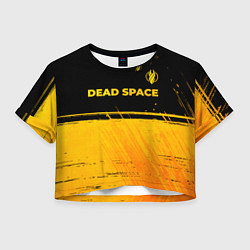 Футболка 3D укороченная женская Dead Space - gold gradient посередине, цвет: 3D-принт
