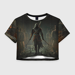 Футболка 3D укороченная женская Герой assassins creed jade, цвет: 3D-принт
