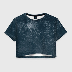 Футболка 3D укороченная женская Абстракция - gray blue, цвет: 3D-принт