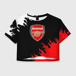 Футболка 3D укороченная женская Arsenal fc flame, цвет: 3D-принт