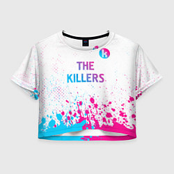 Футболка 3D укороченная женская The Killers neon gradient style посередине, цвет: 3D-принт