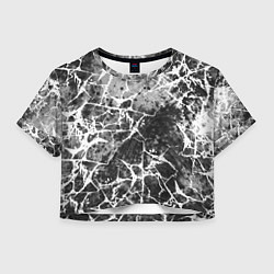 Женский топ Абстракция - белые трещины на сером фоне