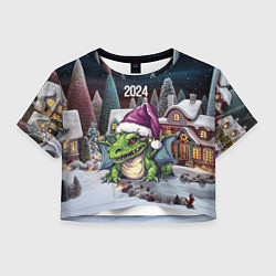 Футболка 3D укороченная женская Дракоша 2024, цвет: 3D-принт