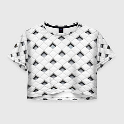 Футболка 3D укороченная женская Quatro, цвет: 3D-принт