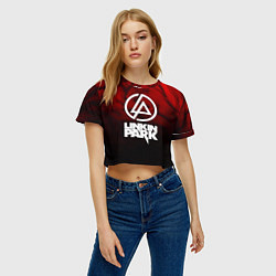 Футболка 3D укороченная женская Linkin park strom честер, цвет: 3D-принт — фото 2