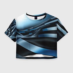 Женский топ Черно-синий абстрактный спортивный стиль