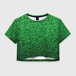 Футболка 3D укороченная женская Мелкая мозаика зелёный градиент, цвет: 3D-принт