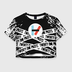 Футболка 3D укороченная женская Twenty one pilots stripes steel, цвет: 3D-принт