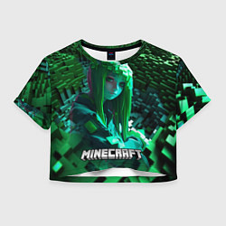 Женский топ Minecraft девушка зеленый мир