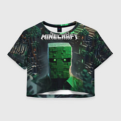 Женский топ Minecraft зеленый персонаж каменные джунгли
