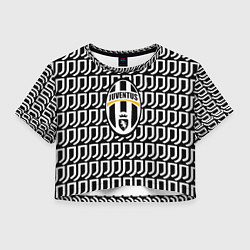 Футболка 3D укороченная женская Juventus pattern fc, цвет: 3D-принт