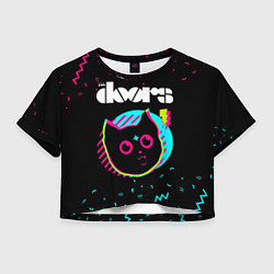 Футболка 3D укороченная женская The Doors - rock star cat, цвет: 3D-принт