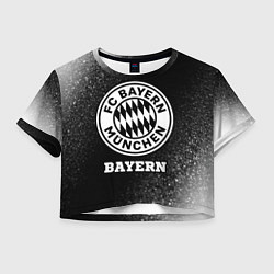 Футболка 3D укороченная женская Bayern sport на темном фоне, цвет: 3D-принт