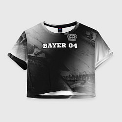 Футболка 3D укороченная женская Bayer 04 sport на темном фоне посередине, цвет: 3D-принт