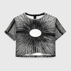 Футболка 3D укороченная женская Поглощение, цвет: 3D-принт