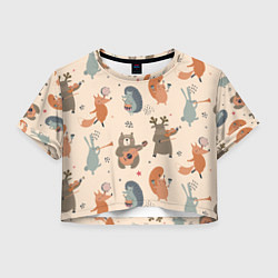 Женский топ Животные с инструментами