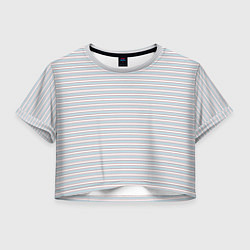 Женский топ Белый в серо-голубую полоску