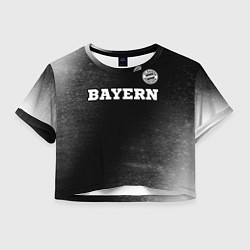 Футболка 3D укороченная женская Bayern sport на темном фоне посередине, цвет: 3D-принт