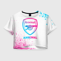 Футболка 3D укороченная женская Arsenal neon gradient style, цвет: 3D-принт