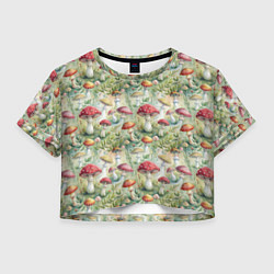 Женский топ Дикие грибы лесные мухоморы