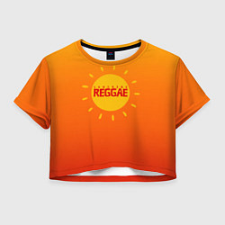 Футболка 3D укороченная женская Orange sunshine reggae, цвет: 3D-принт