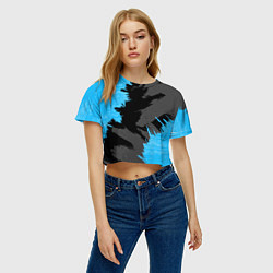 Футболка 3D укороченная женская Extreme blue, цвет: 3D-принт — фото 2