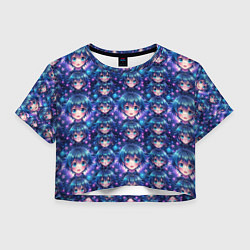 Женский топ Аниме персонаж с синими волосами