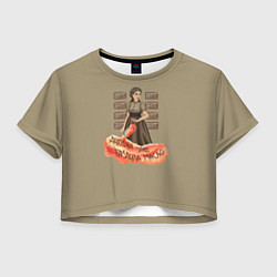 Футболка 3D укороченная женская Мастер и маргарита Аннушка, цвет: 3D-принт